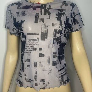 See through black and gray top